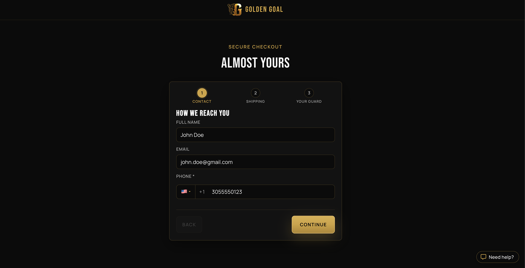 Golden Goal — screen 2
