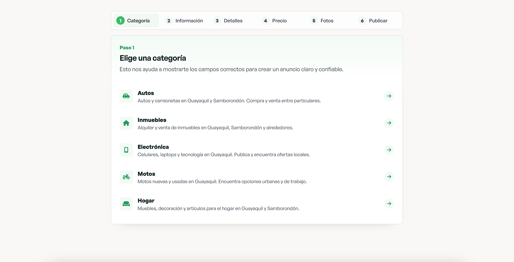 Anunciate Ya — pantalla 2